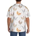 thumbnail image 5 of Wukai Funny Chicken Men's Casual Short-Sleeve Button Down Shirt - Lightweight Summer Dress Shirt for Daily Wear-Medium, 5 of 7