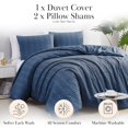 thumbnail image 2 of Southshore Fine Living, Inc. Clipped Jacquard Textured Twin Duvet Cover Bedding Set, Bali Navy Blue, 2 of 8