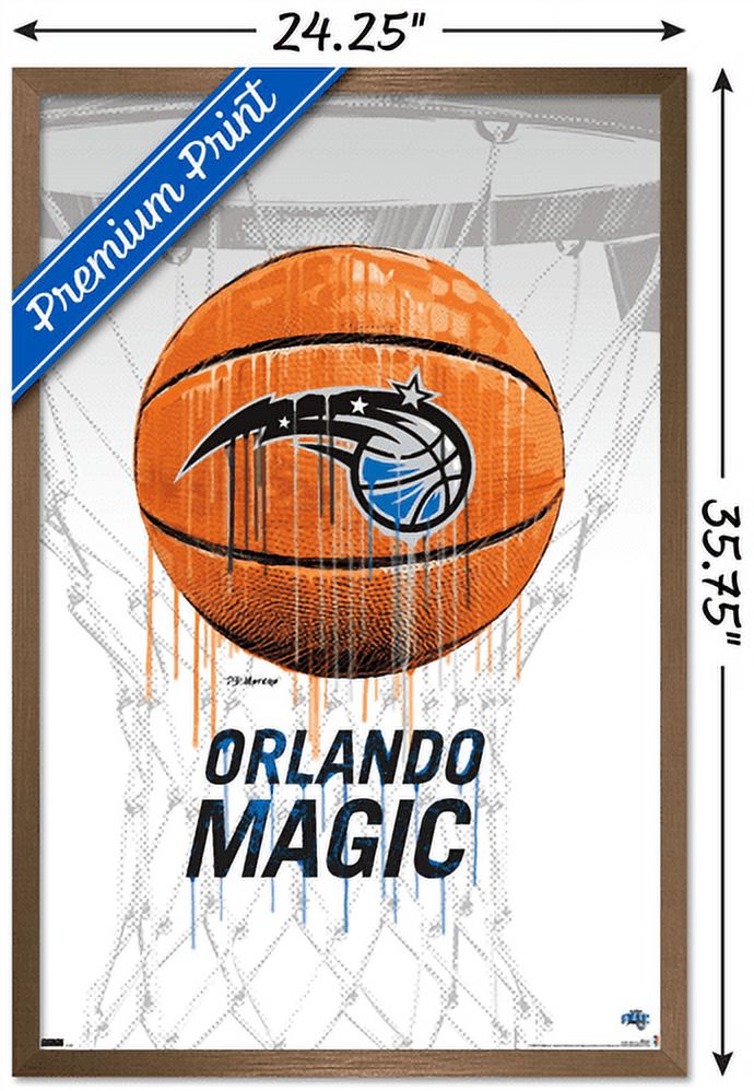 NBA Orlando Magic - Drip Basketball 21 Wall Poster, 22.375" x 34", Framed