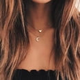 thumbnail image 5 of Collar de varias capas de aleación estilo hip hop Star Moon colgante de temperamento de moda retrato de cadena de clavícula joyas de pareja regalo de San Valentín, 5 of 5
