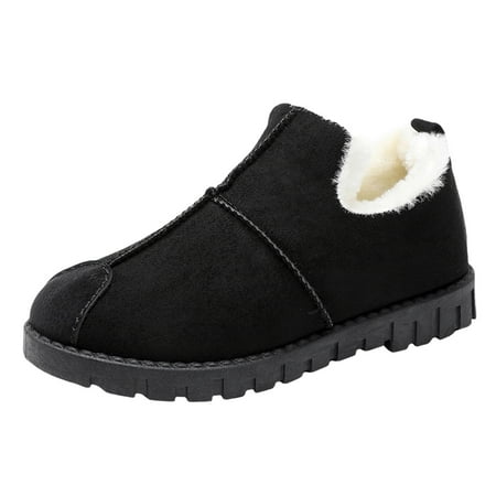 Durtebeua Women Winter Boots Boots Waterproof Ankle Boots Comfortable Keep Warm Winter Shoes for Women Black 8