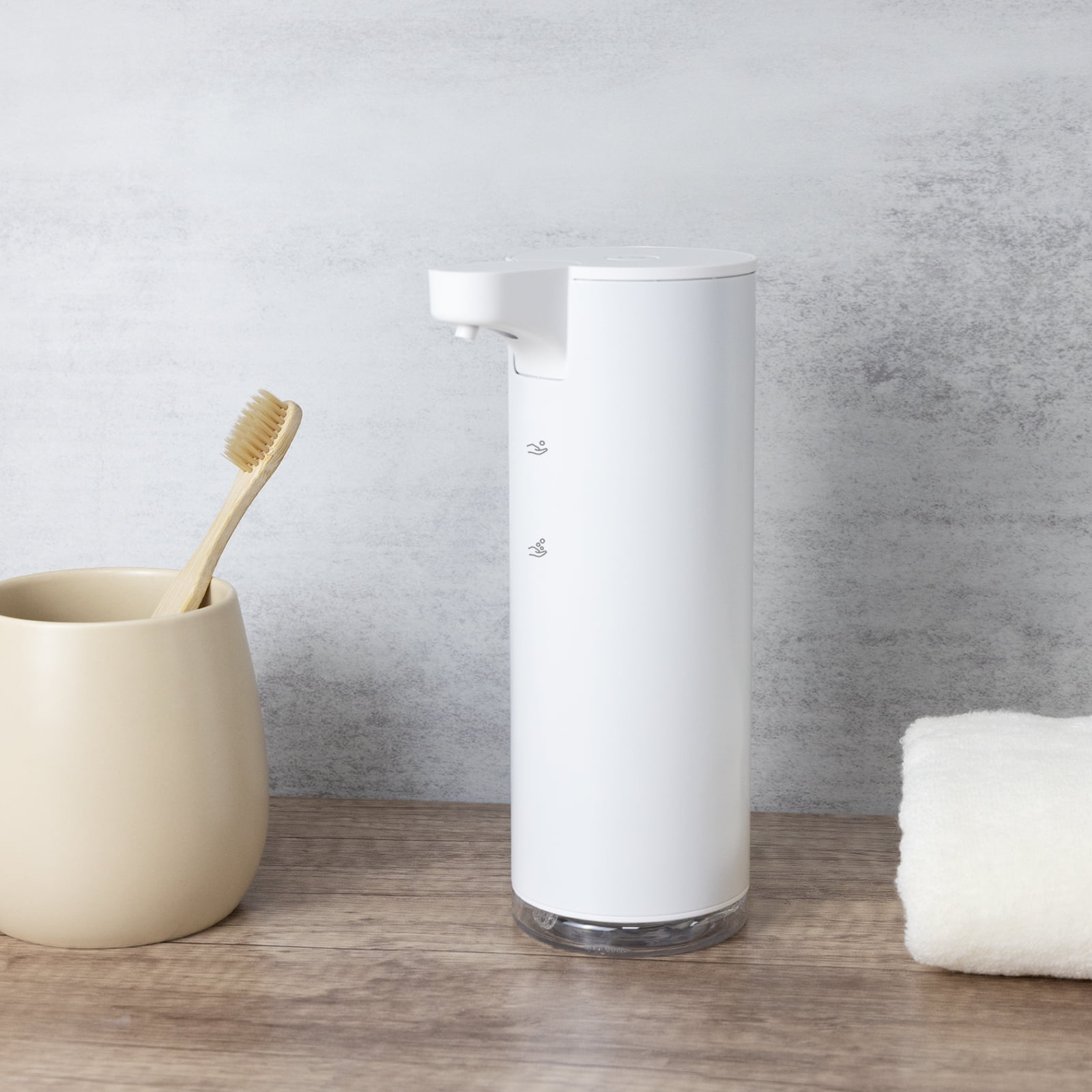 Automatic Foaming Soap Dispenser: Rechargeable Touchless Soap Dispenser Stainless Steel Foam Soap Dispenser for Bathroom Hand Soap Pump for Kitchen Xmas Gift, 9oz, White