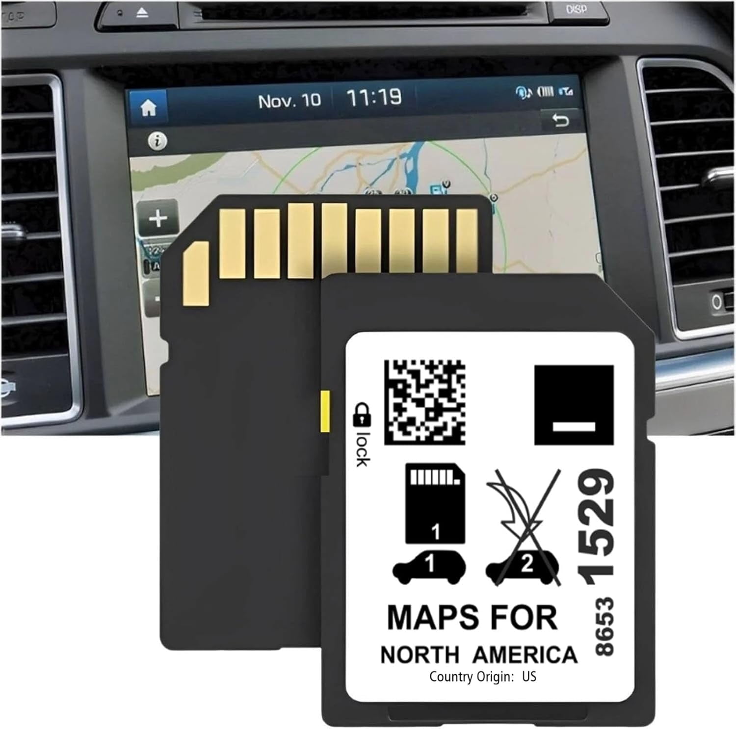 2024 Navigation SD Card Map Update Accessories 8653 1529 Compatible with GM Chevrolet, Cadillac, and Buick. Includes Maps for The USA, Canada, and Mexico