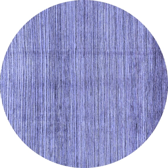 Ahgly Company Indoor Round Abstract Blue Modern Area Rugs, 6' Round