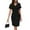 Black, variant on Women Short Ruffled Sleeve Wrap Pencil Dresses V-Neck Wedding Guest Cocktail Party Formal Work Dress