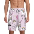 thumbnail image 1 of Balery No Drama Llama Pantalones cortos de pijama de punto de algodón para hombre con cinturilla y bolsillos-3X-Large, 1 of 6