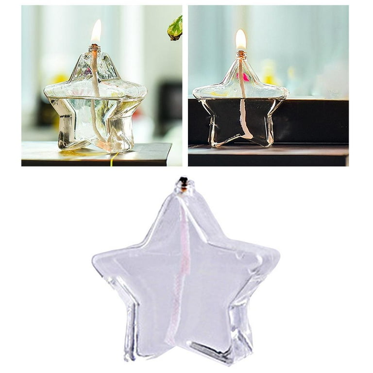 Refillable Glass Liquid Candle Clear Handcraft Smokeless for Wedding  Decoration Emergency - Cone
