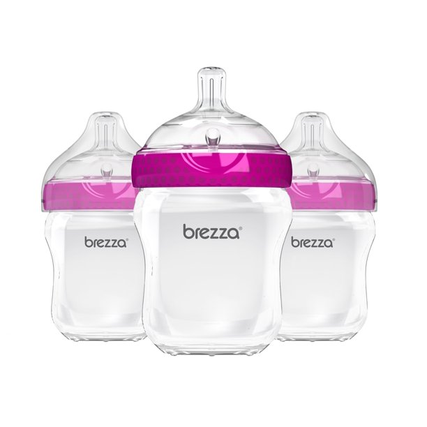 Baby Brezza Natural Baby Bottle Easiest To Clean Pink 9oz 3 Pack