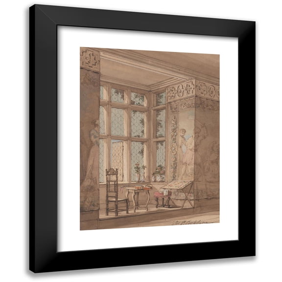 James Pattison Cockburn 11x14 Black Modern Framed Museum Art Print Titled - Tapestry-Hung Room in Gothic Mansion