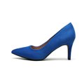 thumbnail image 2 of BURUDANI Women's Fashion Comfort Pointed Toe Stilettos Pump Shoes Slip On Low Heel Dress Shoes ROYAL/BLUE Size 7, 2 of 5
