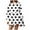 White, variant on Lindreshi Fall Dresses for Teens with Long Sleeves Women's Winter New Polka Style Dress V-Neck Bubble Sleeve Pleated Dress