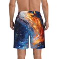 thumbnail image 3 of KLL Galactic Dog Swirls Art Men's Casual Summer Beach Shorts Hawaiian Shorts with Pockets-Large, 3 of 5