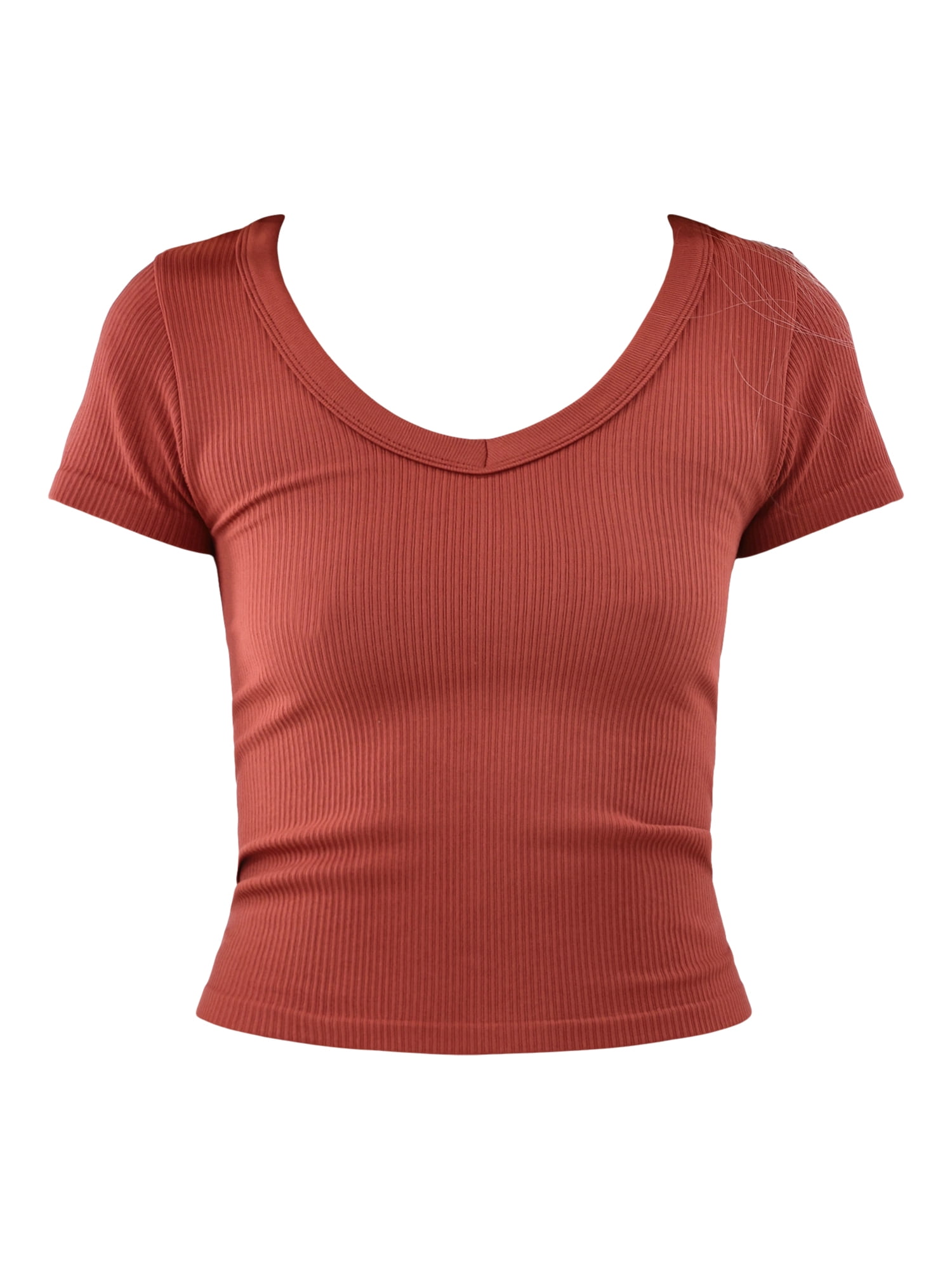 No Boundaries Seamless V-Neck Tee, Women's and Women's Plus