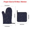 thumbnail image 2 of Balery Copper-Gold Gloss Outline Navy Dark Blue Pattern Oven Mitts and Pot Holders 4 pcs Set, Kitchen Oven Glove High Heat Resistant 500℉ Oven Mitts with Non-Slip Silicone Surface, 2 of 6