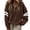Brown #68, variant on Womens Varsity Striped Sweatshirt Oversized Drop Shoulder pullover Crew Neck Long Sleeve Lightweight Tops Army Green S