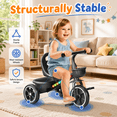 thumbnail image 5 of JoyStone Toddler Tricycle for Ages 1-4 Years, Kids Trike Toddler Bike with Cool Lights, Adjustable Seat & Basket, Black, 5 of 12