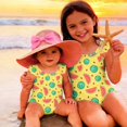thumbnail image 4 of Abcomgle Kids One Piece Swimsuit Girls Ruffled Stretchy One Piece Swimsuits for Little Girls Cute Watermelon Graphic Swimwear for Girls, 4 of 7