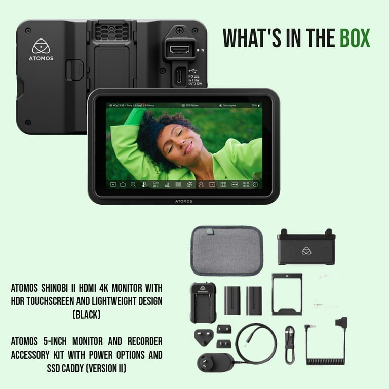 Atomos Shinobi II HDMI 4K Monitor with HDR Touchscreen Bundle with