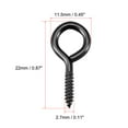 thumbnail image 2 of Uxcell 0.11"x0.87" Small Screw Eye Hooks Self Tapping Screws Carbon Steel Black 80Pcs, 2 of 5