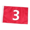 thumbnail image 3 of Bandera de golf estándar, accesorio de golf, bandera grande numerada para putting green, roja, para club de campo, césped, campo de práctica, patio 3, 3 of 7