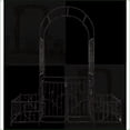 thumbnail image 6 of Trellis | Traditional Metal Garden Arch with Gate, Arco de Jardín, 79.5"W x 86.6"H Outdoor Climbing Plant Support | Black, 6 of 12
