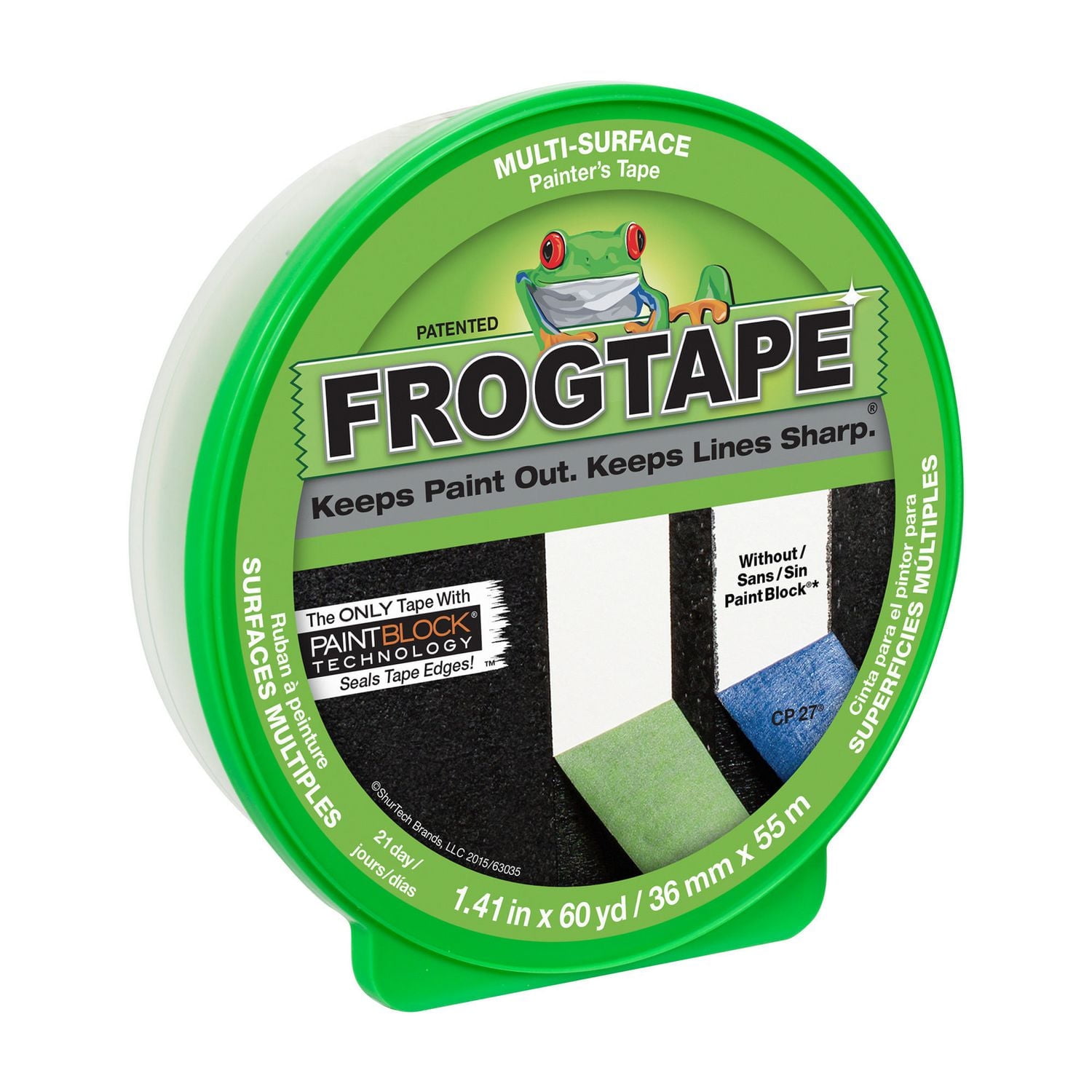 FrogTape Multi-Surface Painting Tape, 1.41 in. x 60 yd., 1 Roll