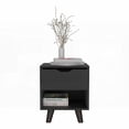 thumbnail image 4 of Crail Modern Nightstand with Drawer & Open Shelf - Wooden Legs, 4 of 7