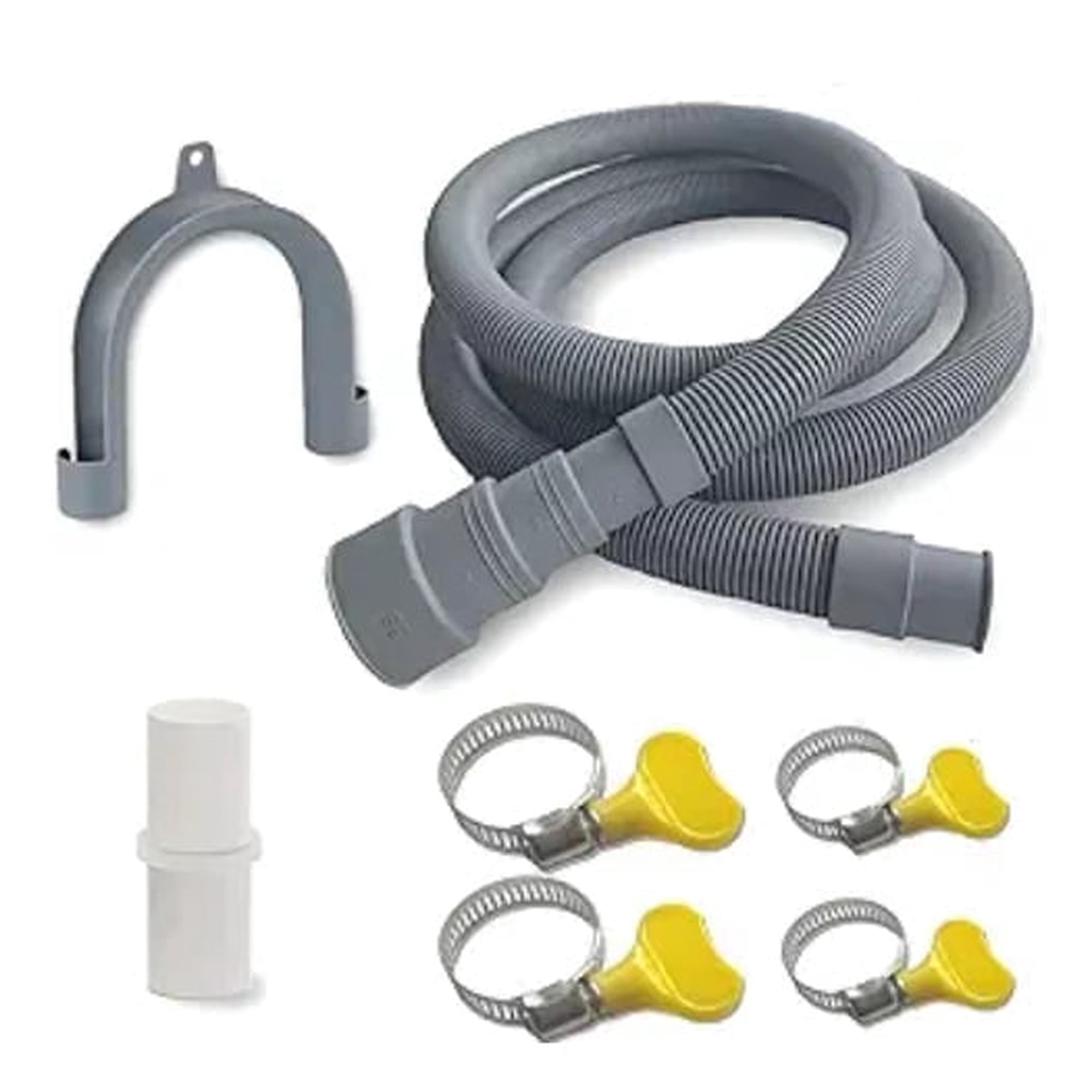 6.5ft Washing Machine Drain Hose Extension Kit - Universal for Washer, Dishwasher & Dehumidifier, 7-Piece Set with U-Bracket, 4 Clamps & Adapter