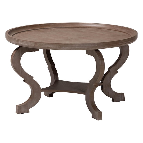 Wood Coffee Table - Brown Living Room Accent Table with Shelf - 33"
