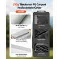 thumbnail image 5 of 10x20 ft Heavy-Duty Portable Carport Canopy Replacement Cover, Waterproof & UV-Resistant Grey Shelter Tarp with Ball Bungees, Frame Not Included, 5 of 11