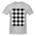 thumbnail image 4 of Bingfone White And Black Plaid Men'S Loose Fit Short-Sleeve Pocket T-Shirt, 4 of 7