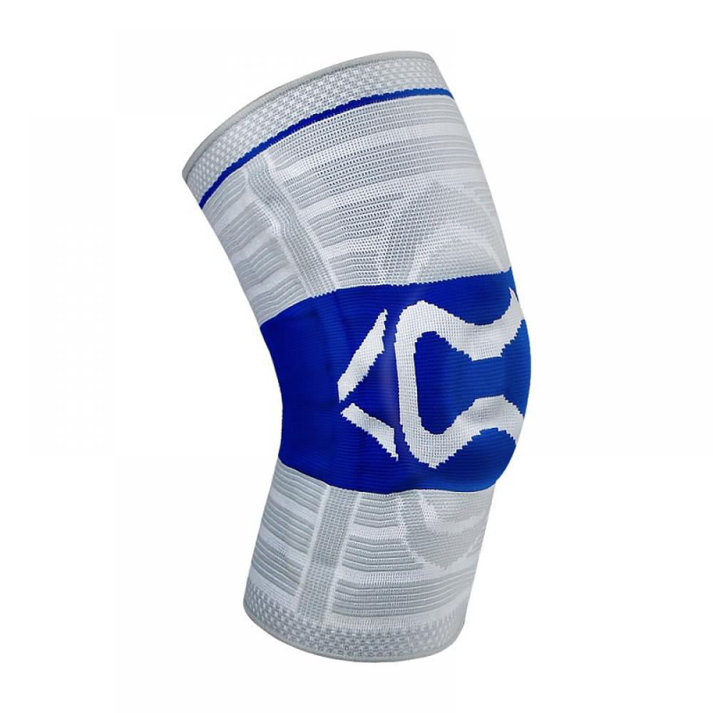 Home Gym Sports Equipment Knitting Compression Knee Pad Leg Joint Protector Blue 