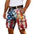 thumbnail image 5 of Krdevn Men's American Flag Print Cargo Shorts Independence Day Distressed Casual Utility Workwear Shorts, 5 of 5