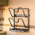 thumbnail image 4 of Multifunctional Kitchen Organizer Rack for Pot Lids, Utensils, and Cutting Boards with U-Shaped Slots, Durable Stainless Steel Countertop Storage Shelf, Space-Saving Design, 4 of 5