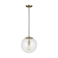 thumbnail image 2 of Sea Gull Leo - Hanging Globe Pendant Light in Satin Brass, 2 of 3