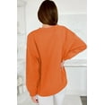 thumbnail image 3 of Women's Russet Orange Tinsel Game Day Drop Shoulder Graphic Sweatshirt | [ZhiHiMeRi] | (US 12-14)L, 3 of 6