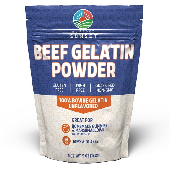 Divided Sunset, Unflavored Beef Gelatin Powder, 5 oz (142 g)