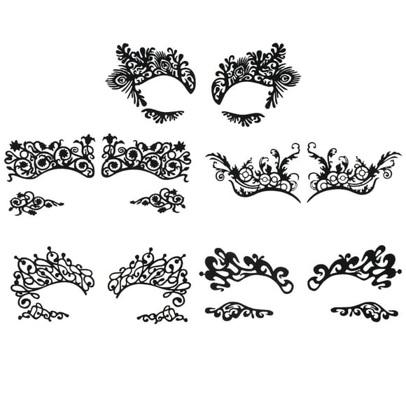 KAKOWELY 5 Pairs Eye Lace Stickers Eyeliner Stickers Eyeliner Decals for Cosplay,5.12"X2.56"X0.04"