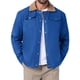 thumbnail image 1 of Abrigo de invierno INSPIRE CHIC para hombres, con cuello, botones frontales, forro de felpa, bolsillos, chaqueta de camionero, talla S, color azul, 1 of 6