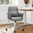 thumbnail image 3 of Costway Chaise de Bureau Moderne de Loisirs PU Cuir Pivotant Réglable W / Accoudoir, 3 of 10