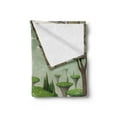 thumbnail image 2 of Fantasy Soft Flannel Fleece Throw Blanket, Fairytale Landscape View with Hanging Islands and a Pond with Lilies, Cozy Plush for Indoor and Outdoor Use, 60" x 80", Umber Green Turquoise, by Ambesonne, 2 of 5