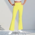thumbnail image 2 of Honhmin Girls Flare Pants, Fleece-lined Dancewear Elastic Waist Casual Fall Pants Yellow Size 13-14 T, 2 of 7