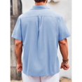 thumbnail image 4 of Summer Men Shirt Guayabera Short Sleeved Button Up Beach Shirt, 4 of 6