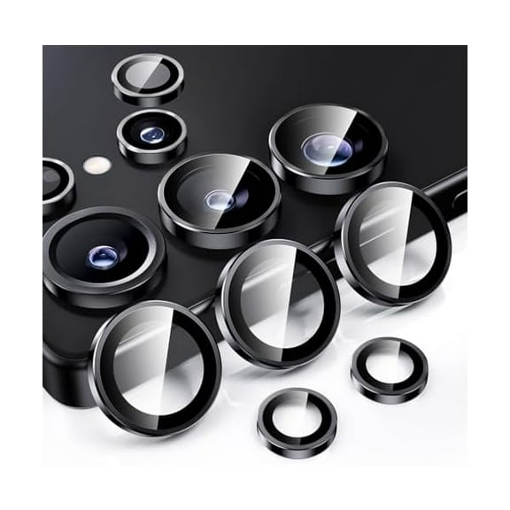 lulufa for Samsung Galaxy S25 Ultra Camera Lens Protector - Case-Friendly, Ultra-HD 9H Tempered Glass Screen Protector, Anti-Scratch, Space Titanium Military-Grade Drop Protection, Black
