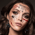 thumbnail image 4 of Halloween Cara Cuello Mano Brazo Tatuaje Adulto Cara Tatuaje Fiesta de Halloween Suministros MFZFUKR CPB-CJZ61-2, 4 of 5