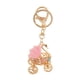 thumbnail image 1 of Lindo Cochecito Rosa Llavero de de Imitación de Cristal / de Artesanal, 1 of 6