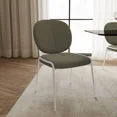 thumbnail image 2 of LeisureMod Celestial Modern Boucle Dining Chairs – Upholstered Accent Side Chairs with White Powder-Coated Iron Frame for Dining Room, Living Room, or Bedroom Set of 2, 2 of 8