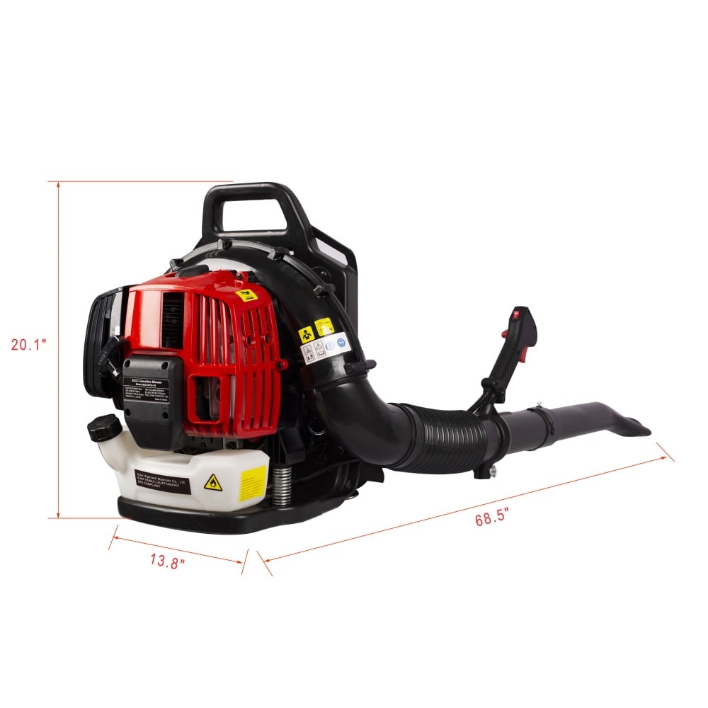 DECMAY 52CC Backpack Leaf Blower - Professional 2-Cycle Gas Powered Blower with 530CFM/248MPH (Includes Extension Tube)