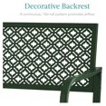 thumbnail image 5 of Yunken 2-Person Outdoor Metal Bench, 790lb Capacity Geometric Backrest for Garden, Patio, Porch - Dark Green, 5 of 7