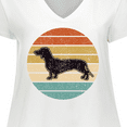 thumbnail image 4 of Inktastic Dachshund Dog Retro Sunset Women's Plus Size V-Neck T-Shirt, 4 of 5